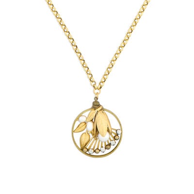 Art Deco floral window necklace by Joli